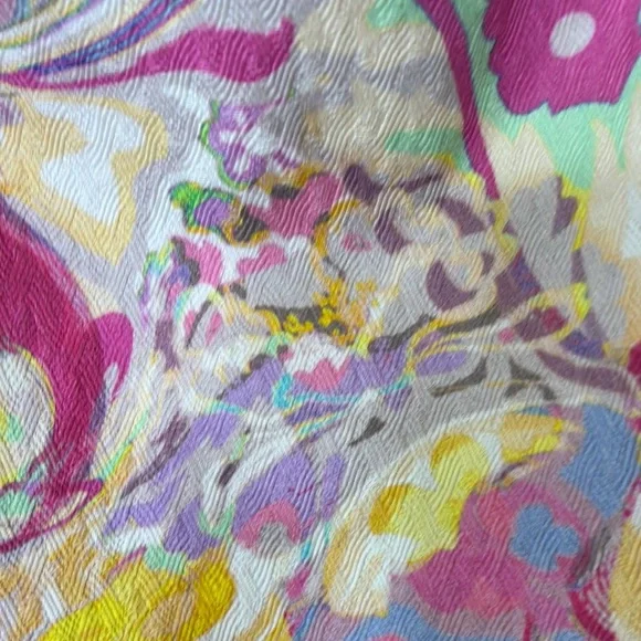 Escada Colorful Paisley Sleeveless Belted Dress 42 or 12 - Picture 13 of 16